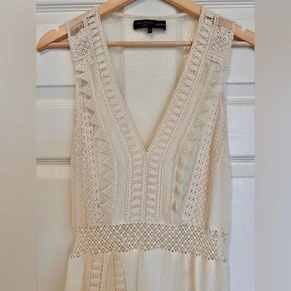 House of Harlow 1960 x Revolve Lace Asymmetrical Ruffle Midi Dress Small - Picture 4 of 6